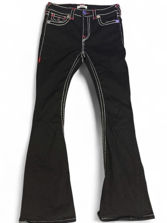 True Religion Denim - True Religion Black Flared Jeans with Contrast Stitching